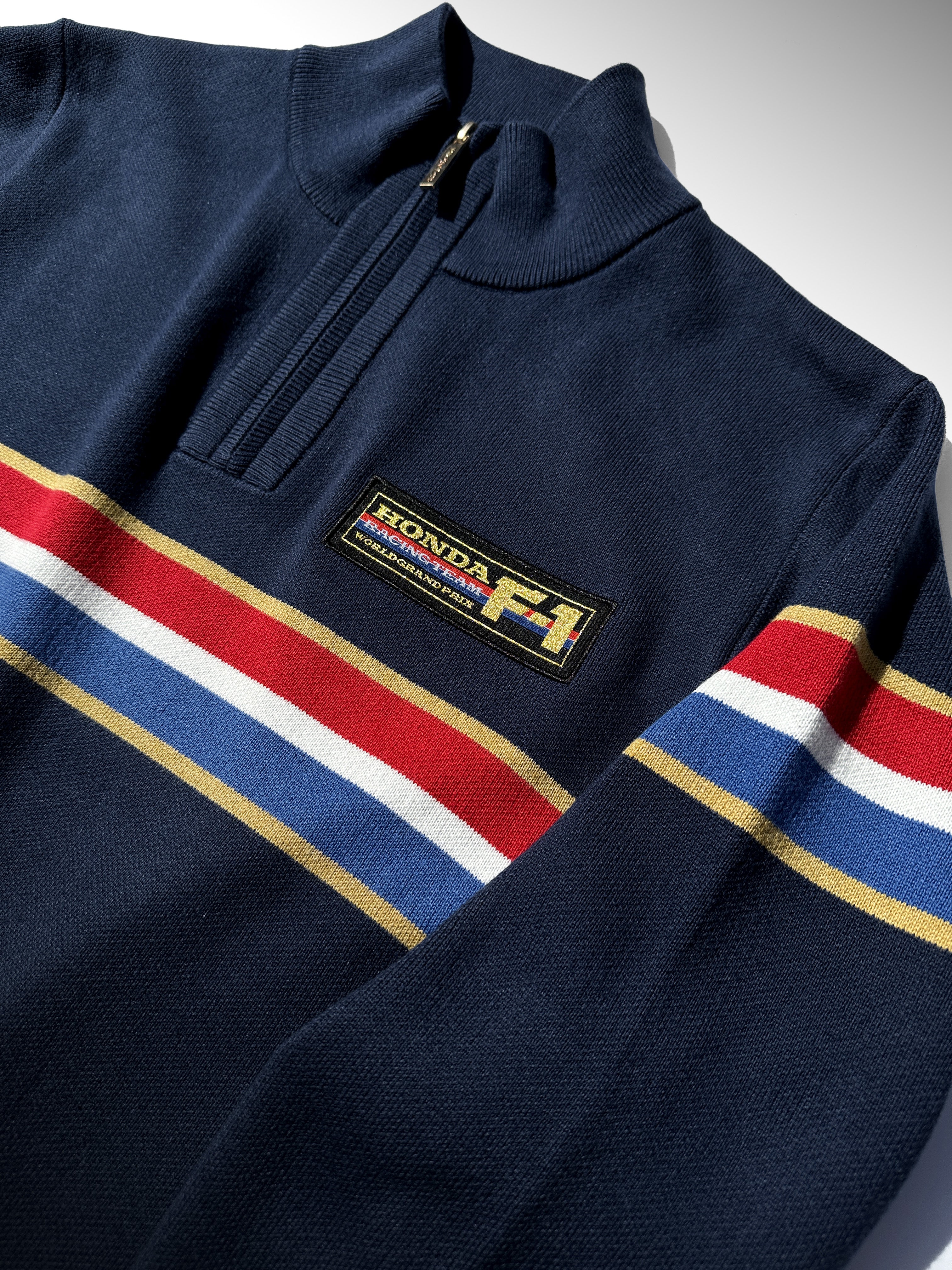1986 Honda F1 Team 1/4-Zip Sweater (Blue) - Image 4